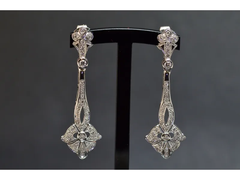 Pendientes de Oro Blanco con brillantes