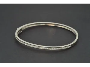 Pulseira Brazalete de Ouro Branco con Circonitas