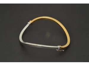 Pulseira Brazalete de ouro Branco e  Amarelo