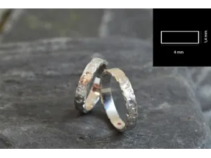 18K Rustic Finish White Gold Ring