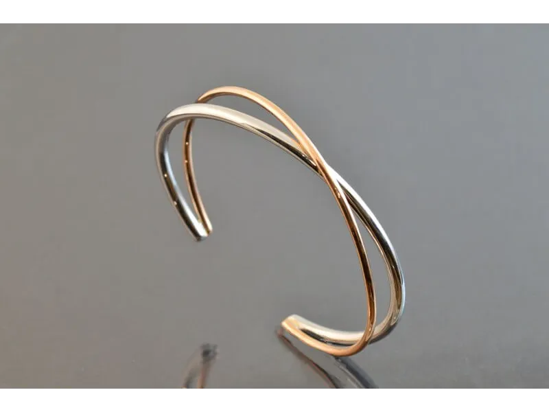 Brazalete de Oro Rosa y Blanco