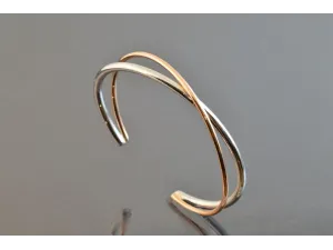 Brazalete de Oro Rosa y Blanco