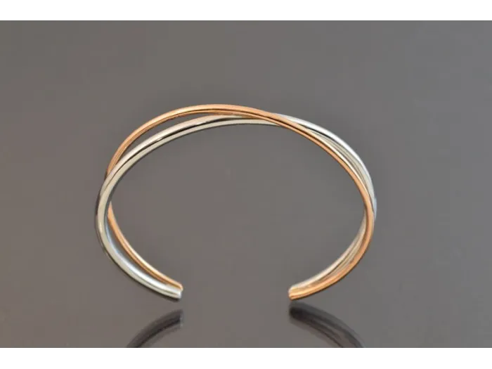 Brazalete de Oro Rosa y Blanco