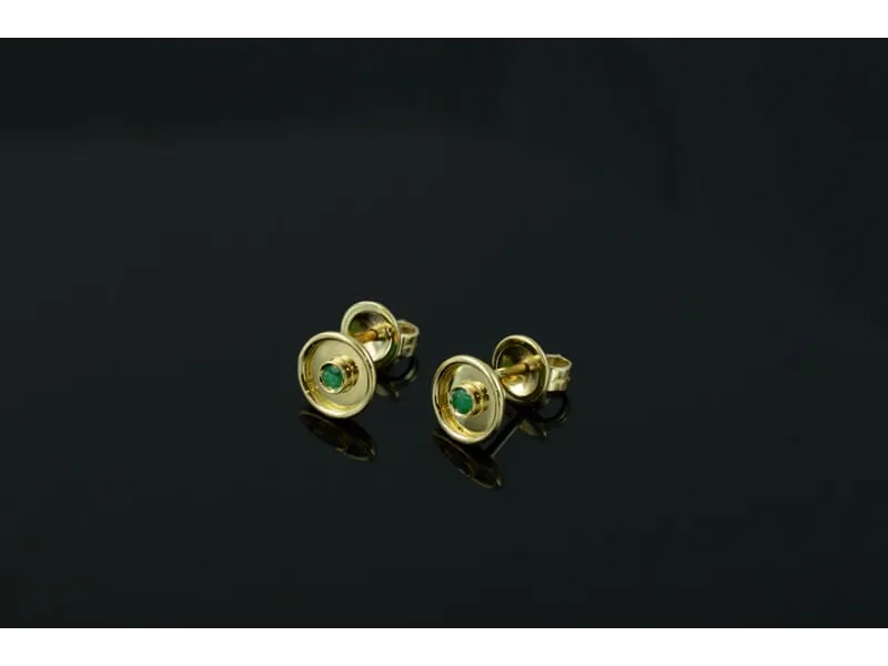 Pendientes de Oro Esmeralda