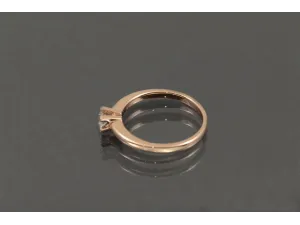 Anel Solitario de Ouro Rosa con Diamante 0,20qt
