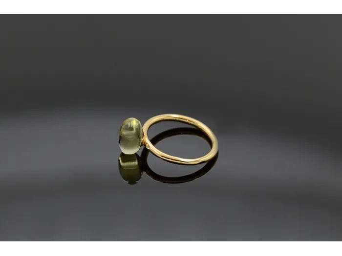 18K Gold Ring with Lemon Quartz