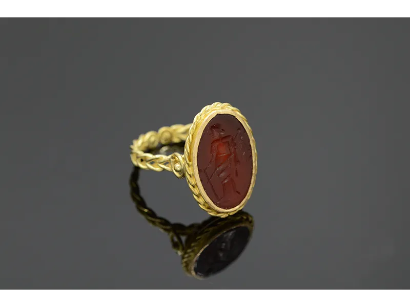 Gold Ring with Ancient Roman Seal