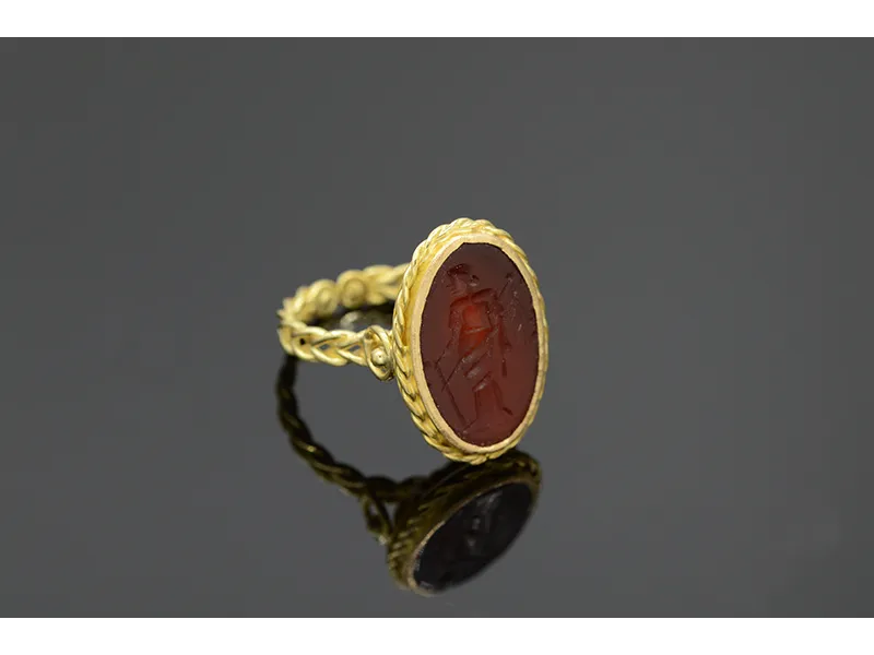 Gold Ring with Carnelian Seal