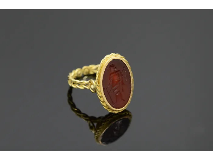 Gold Ring with Carnelian Seal