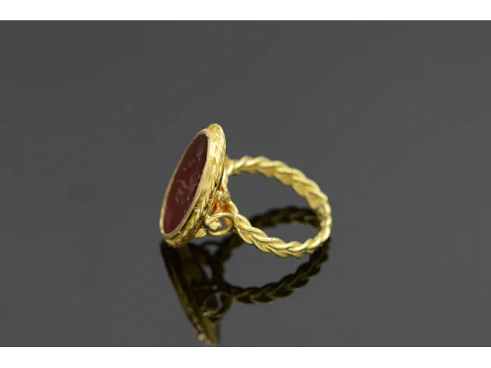 Gold Ring with Carnelian Seal