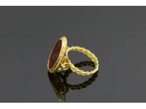 Gold Ring with Carnelian Seal