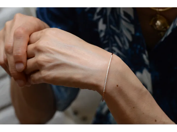 Brazalete de Oro Rosa con Diamantes