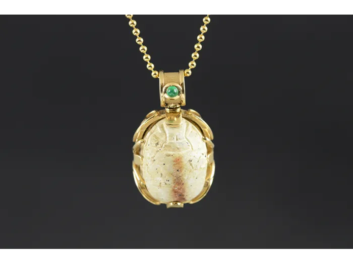 Gold Pendant with Egyptian Scarab