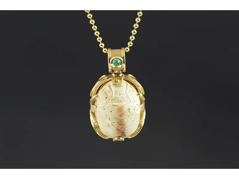 Gold Pendant with Egyptian Scarab