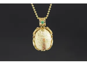 Gold Pendant with Egyptian Scarab