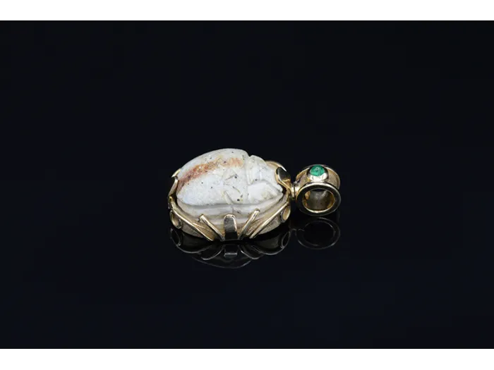 Gold Pendant with Egyptian Scarab