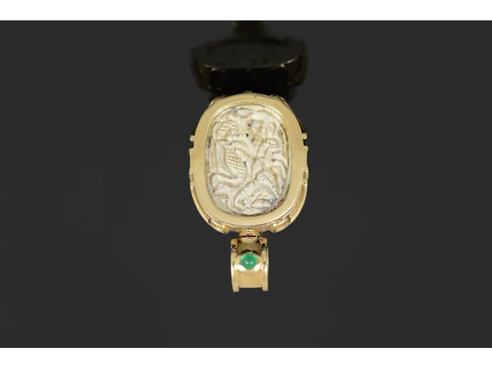 Gold Pendant with Egyptian Scarab