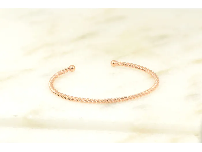 Brazalete de Ouro  Rosa Espiral