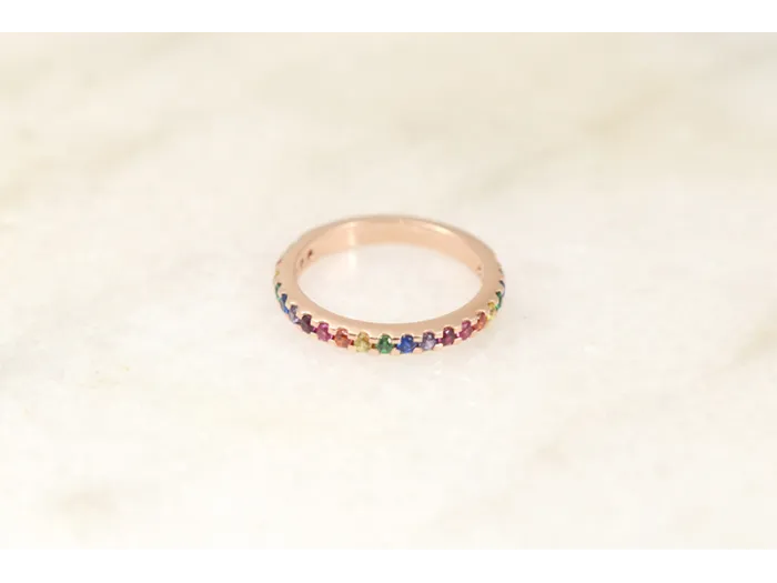 Rainbow Ring in Rose Gold