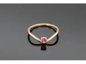 Wave Ring in Rose Gold with Tourmaline