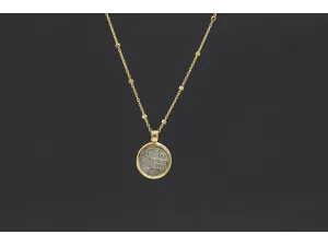 Pulsera de ouro e coiro con Moeda Romana Auténtica