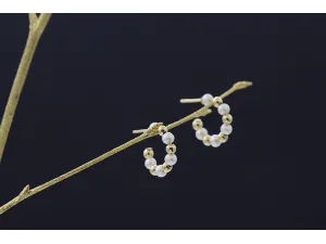 Hoops Earrings with Pearls