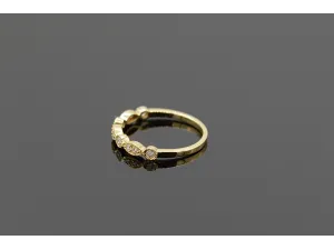 Anel Victoriano de Ouro Amarelo con Diamantes
