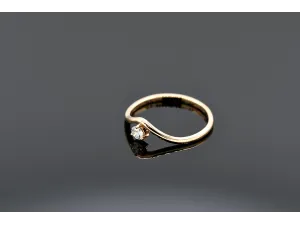 Wave Ring in Rose Gold and Diamond