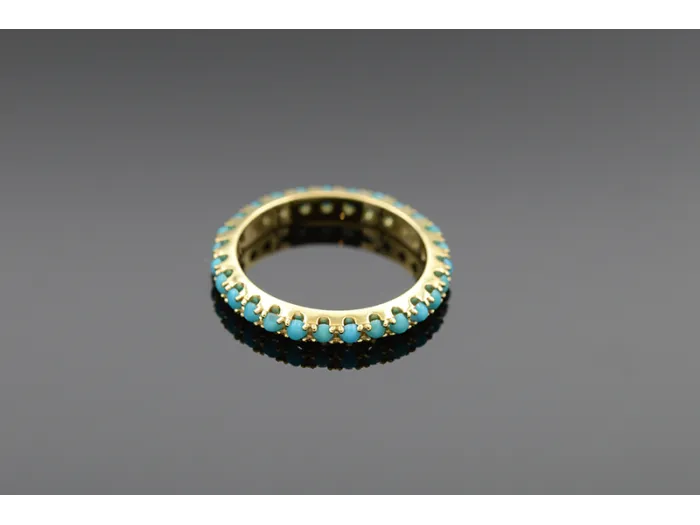 Eternity Ring in Gold with Turquoise