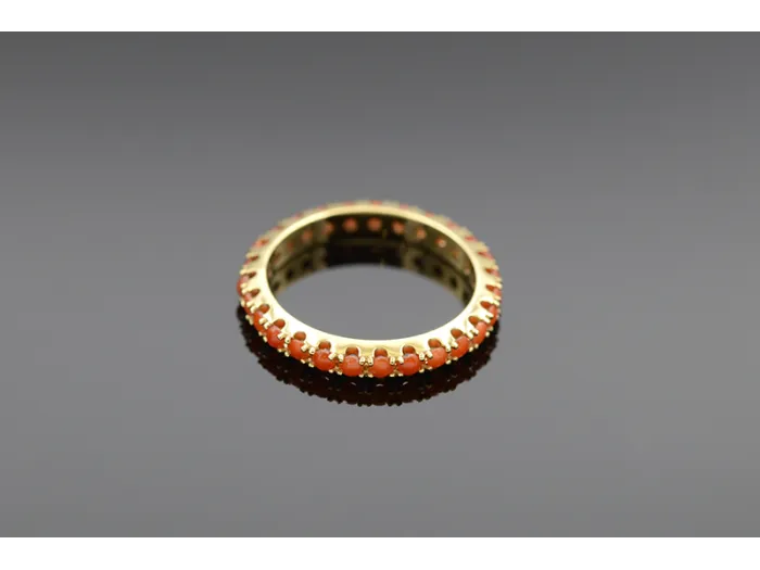 Eternity Ring in Gold with Coral