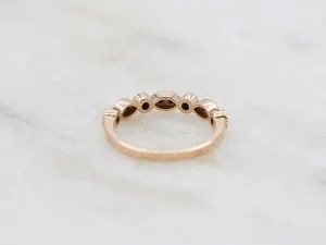 18K Victorian Rose Gold Ring with Black Diamonds