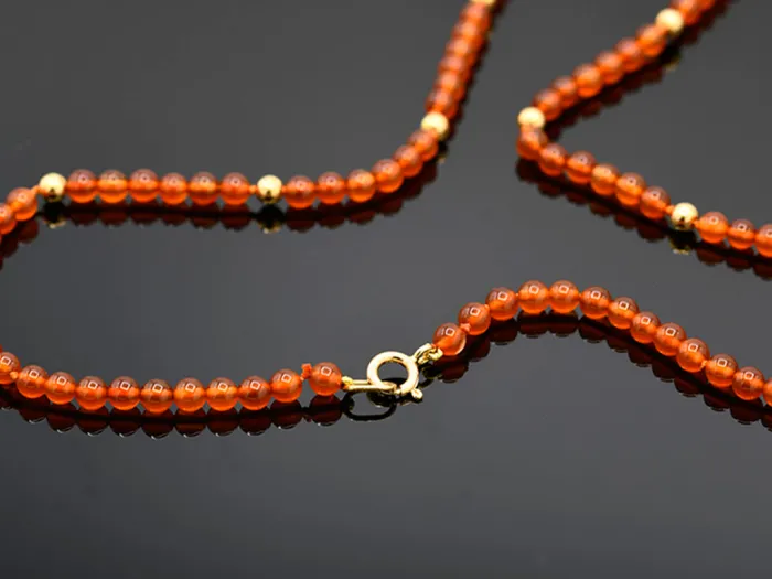 Gold Necklace with Carnelian