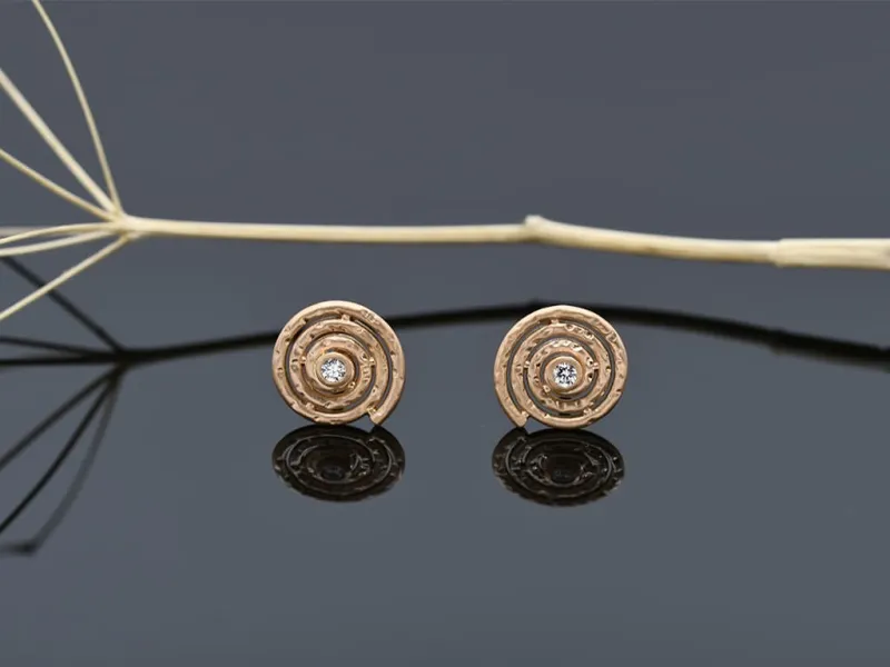 Pendientes de Oro Rosa con Diamantes