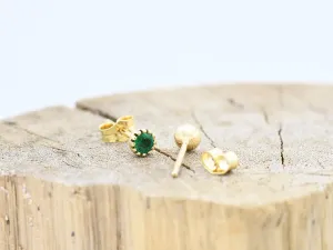 Pendientes de Oro Amarillo y Esmeraldas