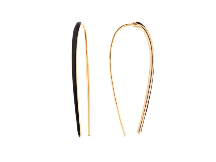 Pendentes de Prata con Esmalte Negro