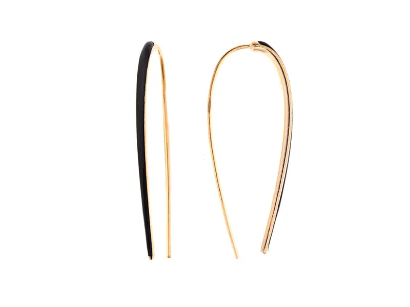 Pendentes de Prata con Esmalte Negro