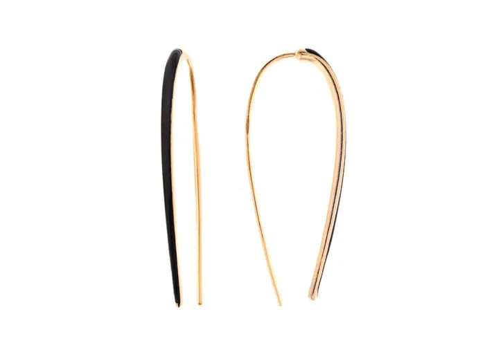 Pendentes de Prata con Esmalte Negro