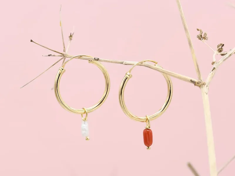 Aros de Ouro con Colgantes Desmontables