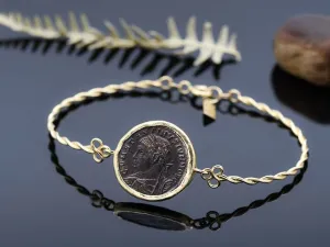 Gold Bracelet with Roman Coin