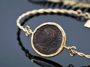 Gold Bracelet with Roman Coin