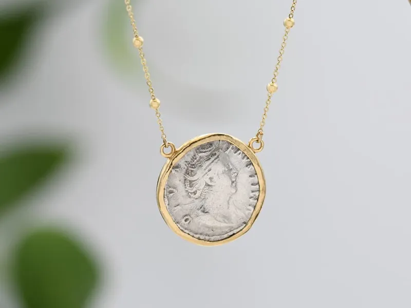 Gold Necklace with Roman Coin