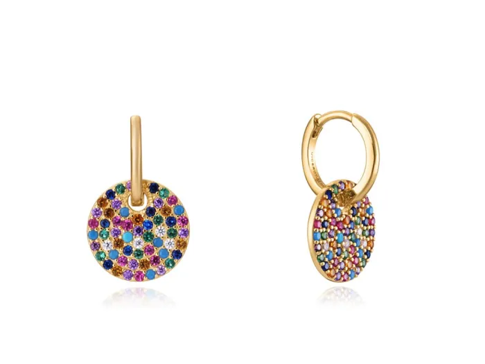 Silver Earrings with multicolor Zirconia