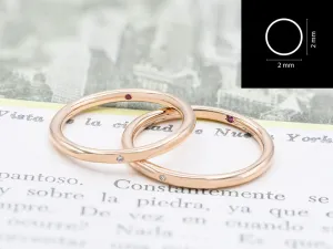 18K Rose Gold Ring with Diamond