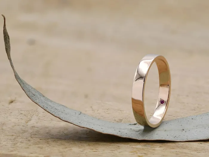 18K Rose Flat Gold Ring 4mm