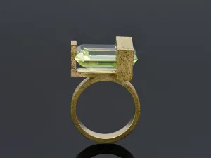 Frank Lloyd Wright Gold Ring with Peridot