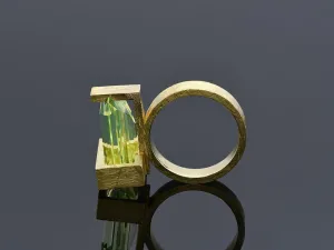 Frank Lloyd Wright Gold Ring with Peridot