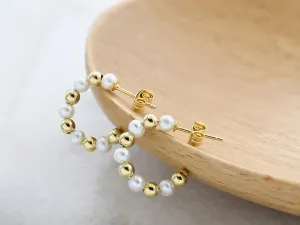 Pendientes Aros de Oro con Perlas