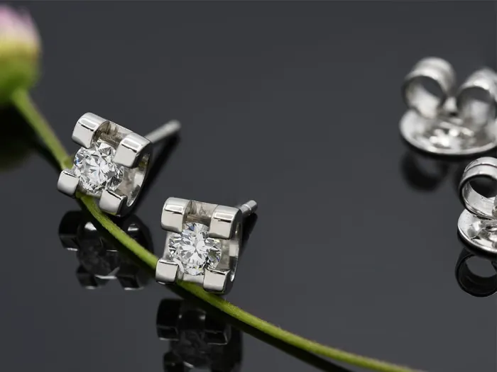 Pendientes de Oro Blanco con Diamantes