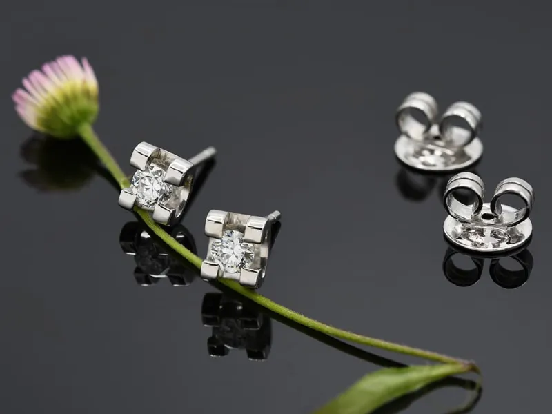 Pendientes de Oro Blanco con Diamantes