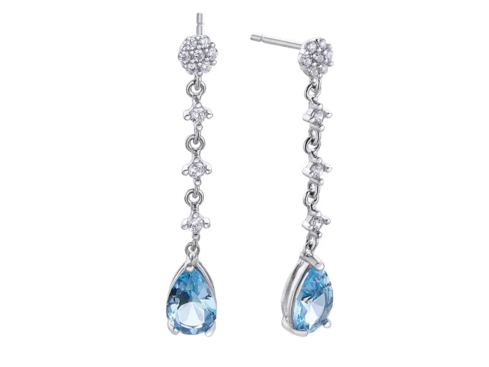 Silver Earrings with Zircons